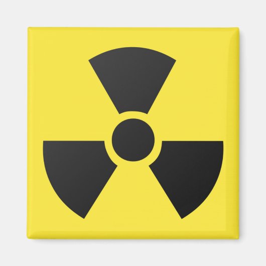 Radioactieve straling nucleair atoomsymbool magneet (Voorkant)