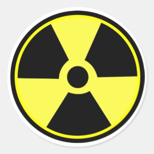 Radioactieve ticker ronde sticker