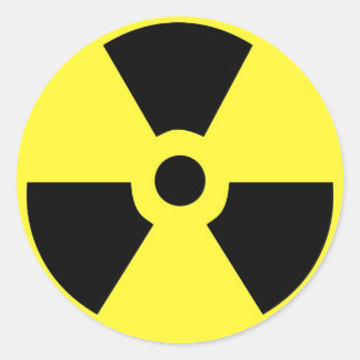 Radioactieve ticker ronde sticker