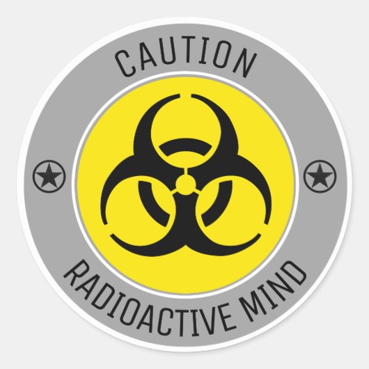 RADIOACTIEVE VEREDELING RONDE STICKER (Voorkant)