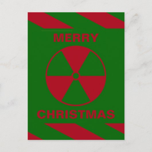Radioactive Nuclear Merry Christmas groen en rood Feestdagenkaart (Voorkant)