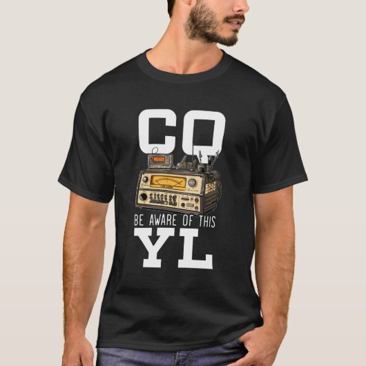 Radioactiviteit met HAM-radiozender Morse-code-ant T-shirt (Voorkant)