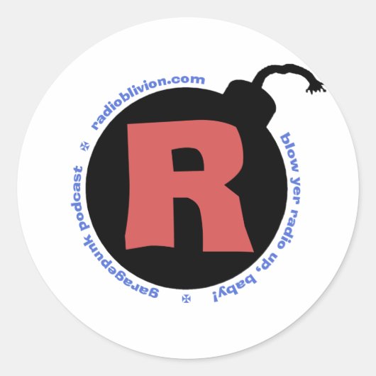 RadiOblivion R-bom Ronde Sticker (Voorkant)