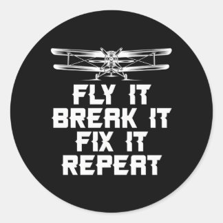 Radiogestuurd vliegtuig piloot RC Model Planes RC  Ronde Sticker