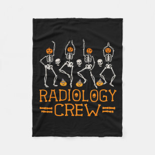 Radiologie Crew Dancing Skelet Pompoen Fun Hallow Fleece Deken