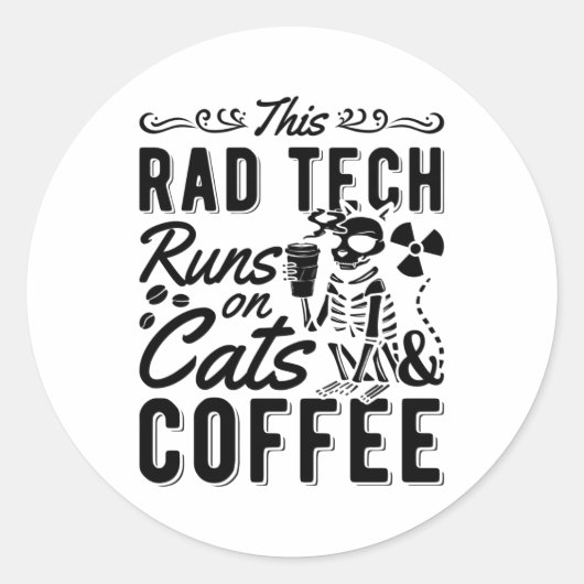Radiologie Deze radiotechnologie werkt met katten Ronde Sticker (Voorkant)