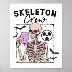 Radiologie Halloween Xray Tech Skeleton Coffee Cre Poster