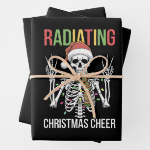 Radiologie Kerstman Skelet Röntgenoloog Technicus Inpakpapier Vel