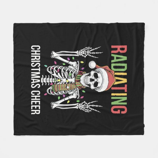 Radiologie Kerstman Skeleton Xray Technician Fleece Deken (Voorkant (Horizontaal))