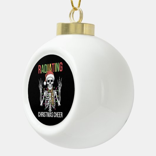 Radiologie Kerstman Skeleton Xray Technician Keramische Bal Ornament (Rechts)