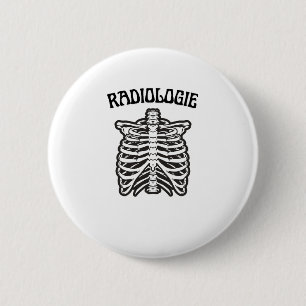 Radiologie Ribbenkast Skelet Illustratie Ronde Button 5,7 Cm