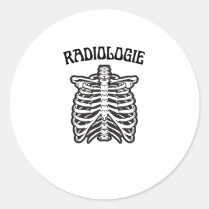 Radiologie Ribbenkast Skelet Illustratie Ronde Sticker
