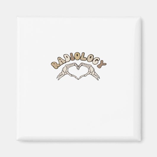 Radiologie Skelet Hart Handen Klassiek Magneet (Voorkant)