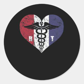 Radiologie Tech Amerikaanse vlag liefde Ronde Sticker
