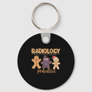 Radiologie Tech Pediatrisch Kerstman van Gemberkoe Sleutelhanger