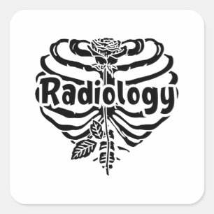 Radiologie Tech Rad Nurse Flower Technoloog Xray Vierkante Sticker