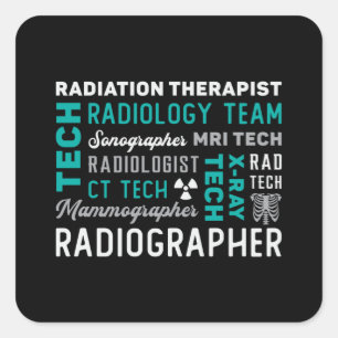 Radiologie Tech Radiation Therapist Xray Tech Vierkante Sticker