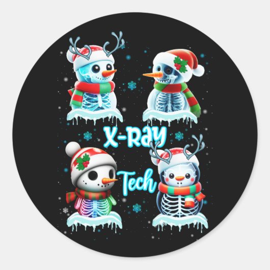Radiologie Technicus X Ray Tech Grappige Kerst Cu Ronde Sticker (Voorkant)
