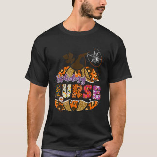 Radiologie Verpleegster Halloween Pompoen Luipaard T-shirt