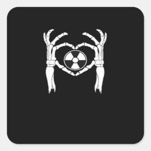 Radiologie X-Ray Tech Hart Vormig Skelet Handen D Vierkante Sticker