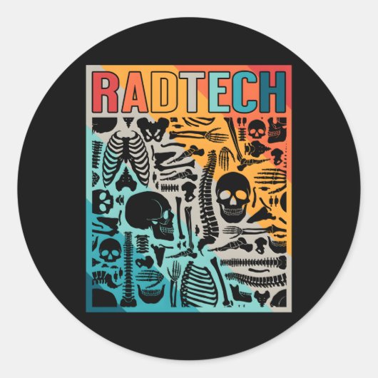 Radiologisch Technoloog Röntgenfoto MRI CAT Scan Ronde Sticker (Voorkant)