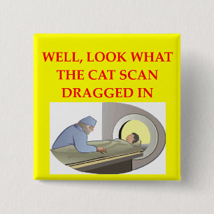 radiologische grap vierkante button 5,1 cm
