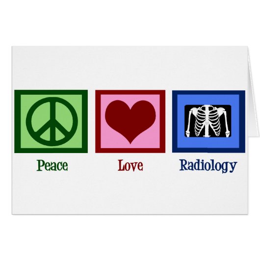 Radiologiste Peace Love Radiology Chest X-Ray Card (Devant horizontal)