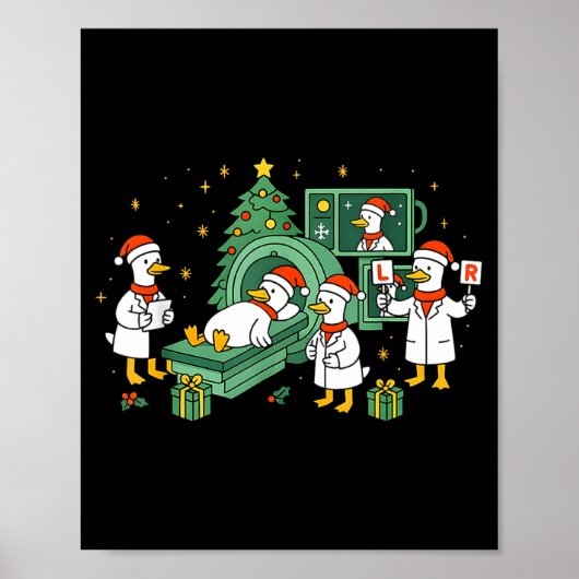 Radiology Funny Goose Ct Scan Christmas Xray Nurse Poster (Voorkant)