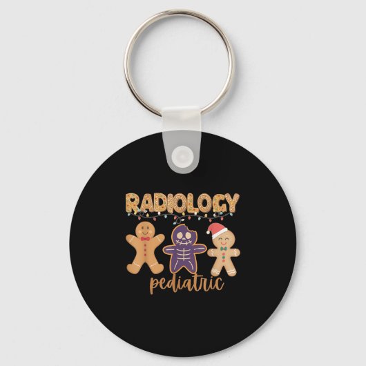 Radiology Tech Pediatric Christmas Gingerbread Man Sleutelhanger (Voorkant)