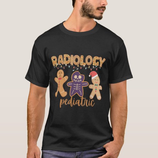 Radiology Tech Pediatric Christmas Gingerbread Man T-shirt (Voorkant)