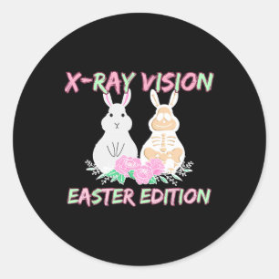 Radiology Tech Xray Vision Easter Edition Bunny Ea Ronde Sticker
