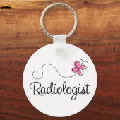 Radioloog met roze vlinder sleutelhanger (Voorkant)
