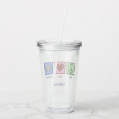 Radioloog Peace Love Radiology Chest X-Ray Tech Acryl Drinkbeker (Achterkant)