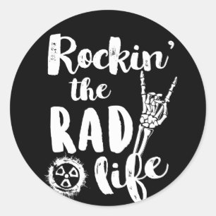 Radioloog Rockin de Rad Life Ronde Sticker