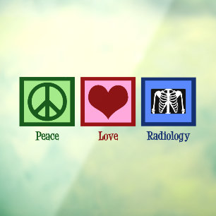 Radioloog van de vredesliefdesradiologie raamsticker
