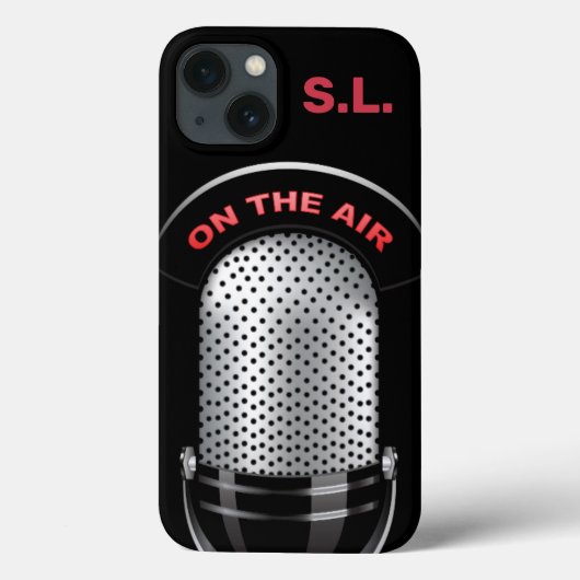 radiomicrofoon op Air Black Silver Red Case-Mate iPhone Case (Achterkant)