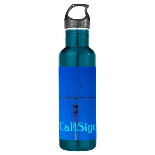 radiooproep voor amateurs waterfles  (Voorkant)