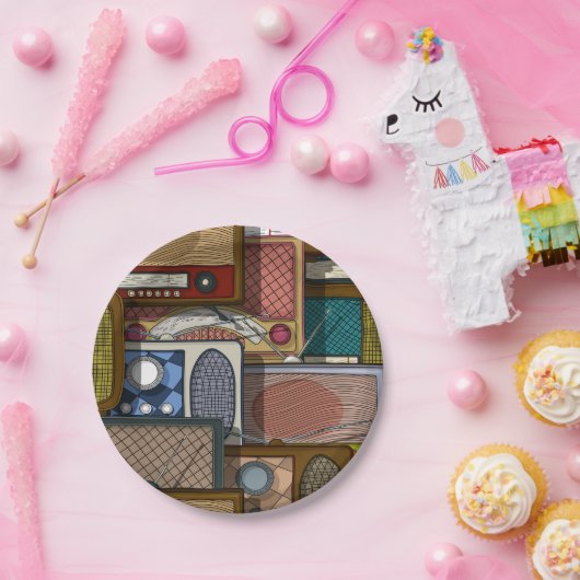  radio's papieren bordje (Feest)