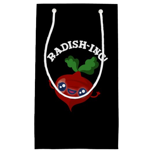 Radish ing Funny Veggie Radish Pun Dark BG Klein Cadeauzakje (Voorkant)