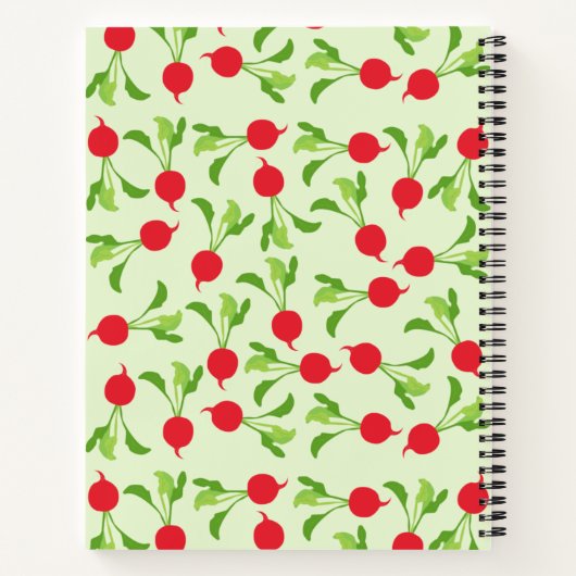 Radish Red Green Pattern Recipe Blank Cookbook Notitieboek (Achterkant)