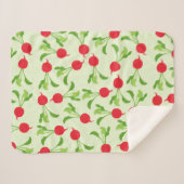 Radish Red Green Pattern Sherpa Deken (Voorkant (horizontaal))