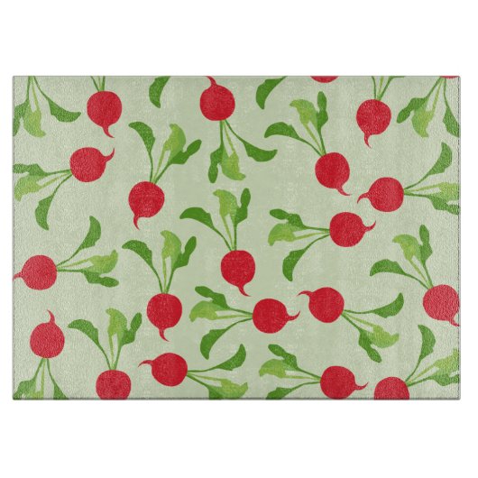 Radish Red Green Pattern Snijplank (Voorkant)
