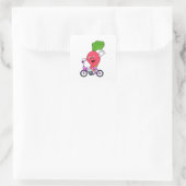 Radish with Bicycle Vierkante Sticker (Tas)