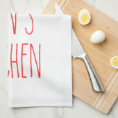 RAE DUNN geïnspireerd aangepaste naam keuken bakke Theedoek (Quarter Fold)