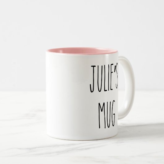 RAE DUNN geïnspireerd aangepaste naam koffie Mok (Voorkant rechts)