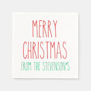 RAE DUNN Geïnspireerd Merry Christmas gepersonalis Servet