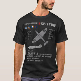 RAF Supermarine Spitfire WWI gevechtsvliegtuig T-shirt