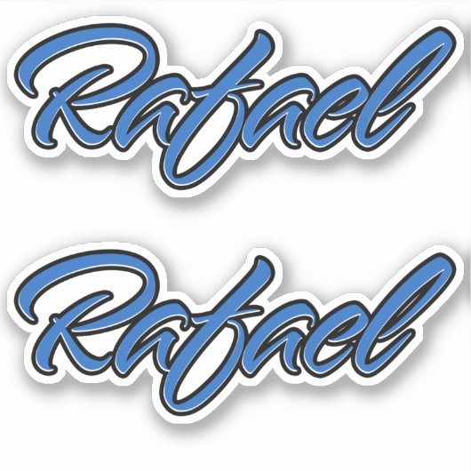 Rafael Nom bleu Autocollant Sticker Stickerset (Devant)