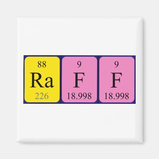 Raff periodiek table name magnet magneet (Voorkant)