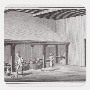 Raffinagesalpeter Vierkante Sticker